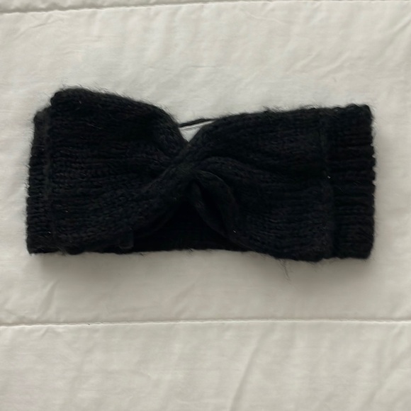 Aldo Women’s Black Knit Head Wrap with Front Bow - Size 0/S - Picture 1 of 3